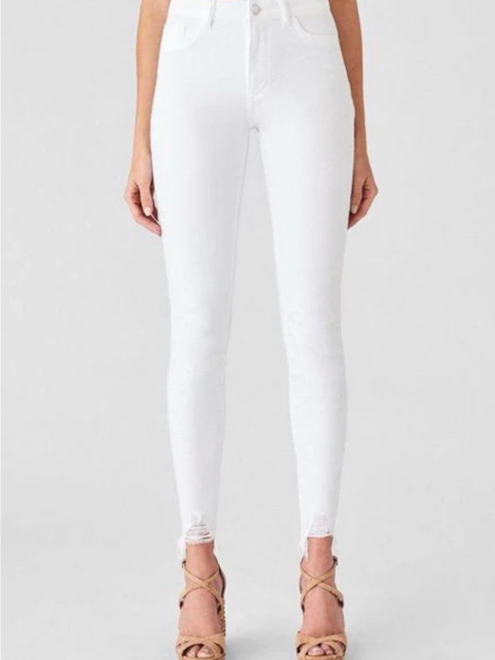 DL1961 High-Rise White Skinny Jeans for Women